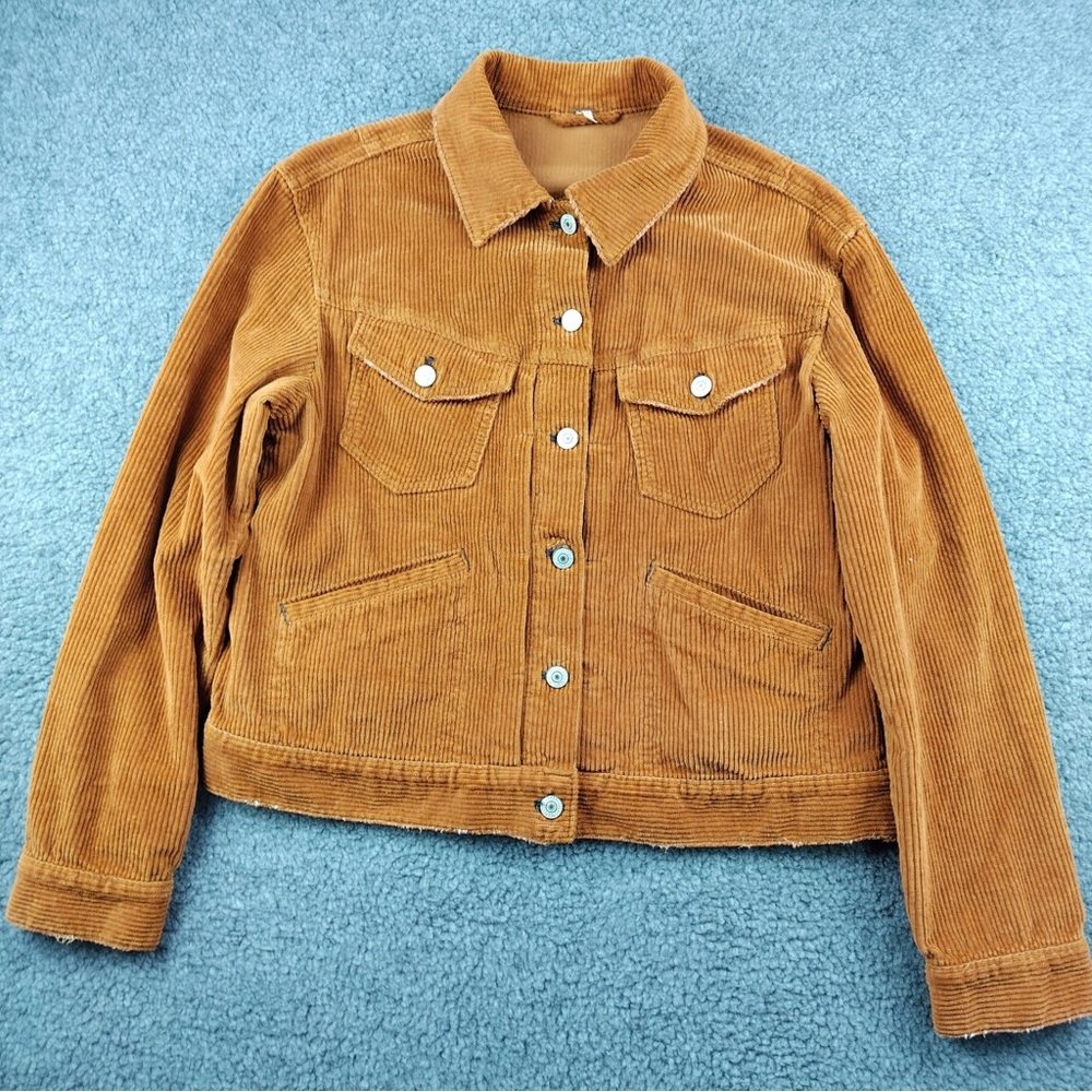 Free People Tan Corduroy Jean Jacket
